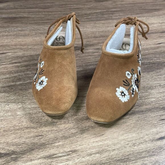 SBICCA Vintage Collection Sharpay Suede Leather Embroidered Mule Boho Size 7 - Picture 4 of 10